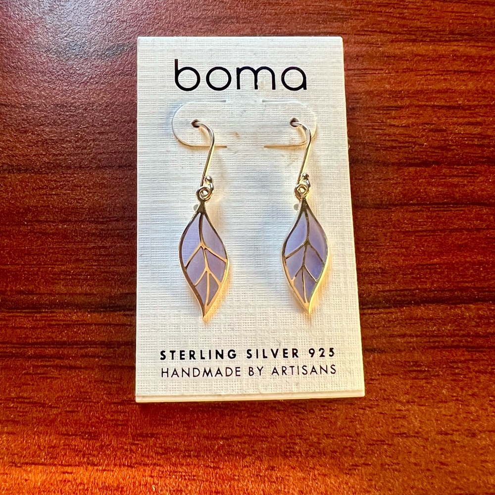 Lavender leaf earrings
